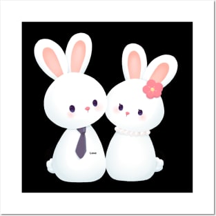 Cute bunny white Posters and Art
